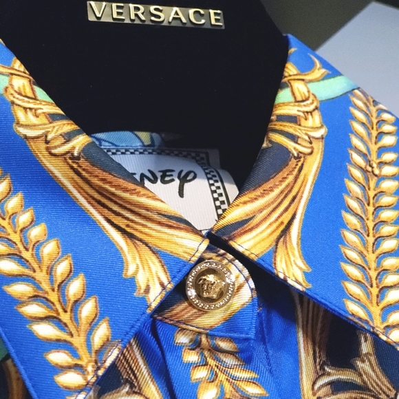 Button Down Shirt Versace X Disney Cinderella Silk Authentic Limited Edition - Picture 13 of 16